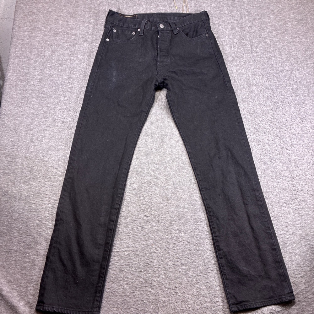 Levi's 501 Jeans Original Fit Jeans Men 30x32 Black Button Fly Denim Punk Grunge